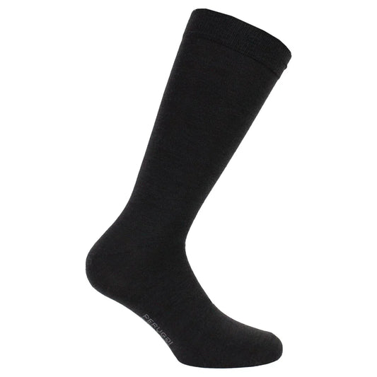 calcetín-hombre-lana-merino-liso-negro