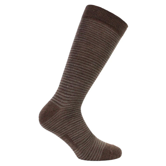 calcetín-hombre-lana-merino-rayas-chocolate