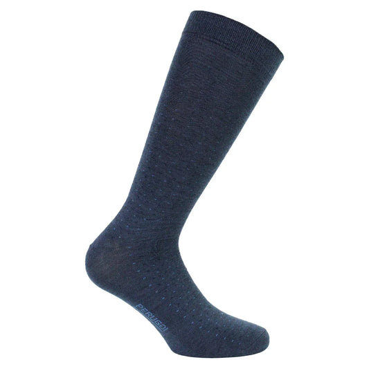 calcetín-hombre-lana-merino-puntos-azul-