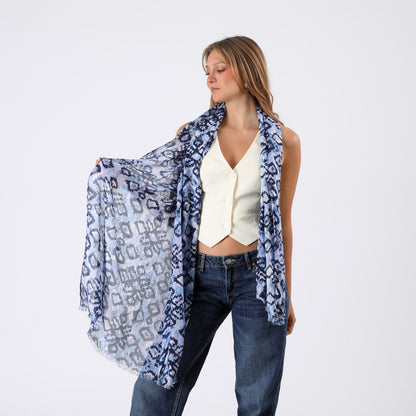 Pañuelo Mujer Estampado Alex Azul Humana
