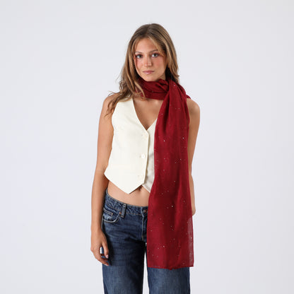 Pañuelo Mujer Liso Gabe Brillos Burdeo Humana