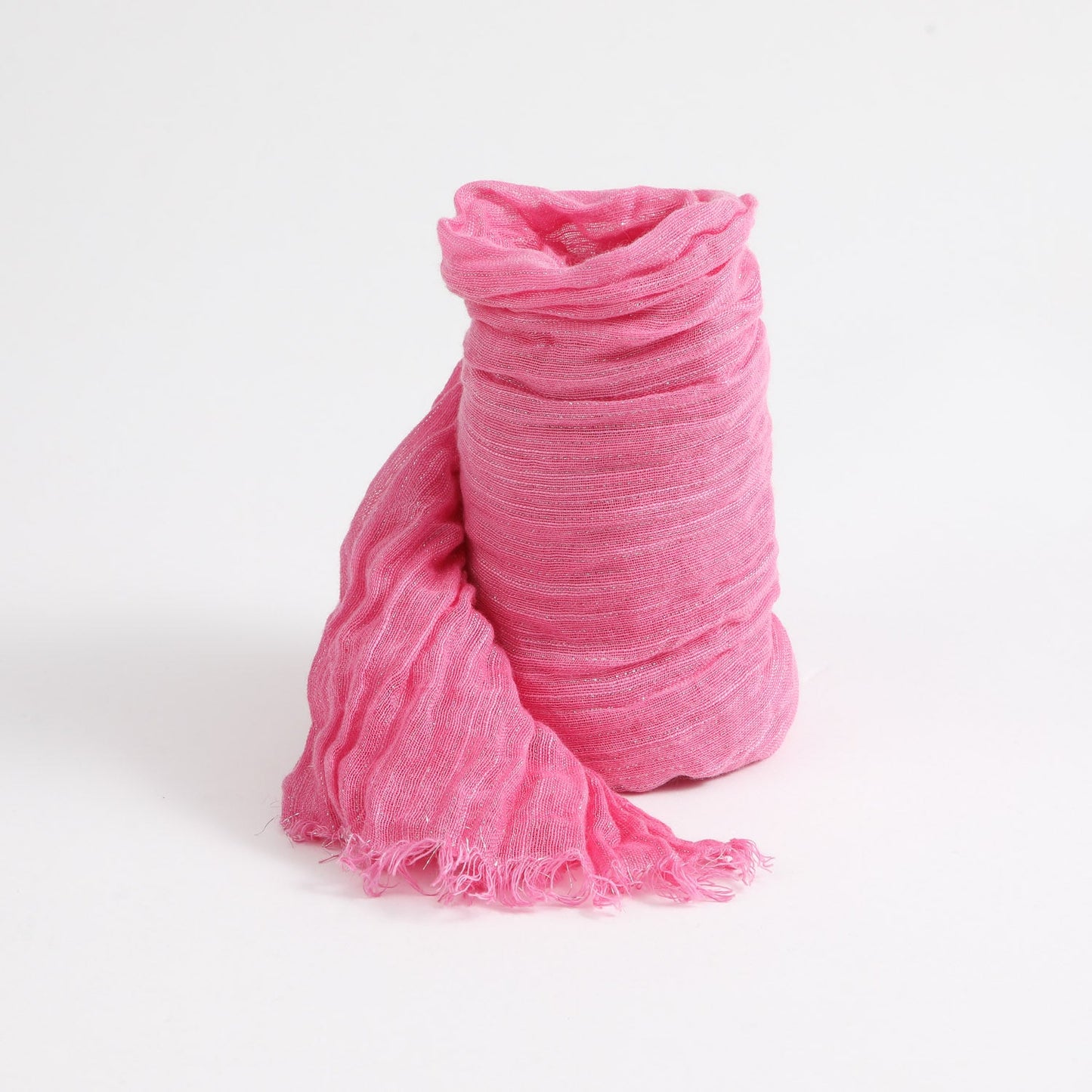 Pañuelo Mujer Liso Fucsia Plisado Humana