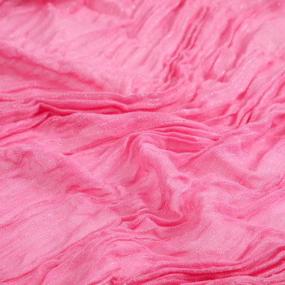 Pañuelo Mujer Liso Fucsia Plisado Humana