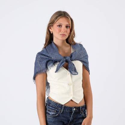 Pañuelo Mujer Liso Blue Lurex Humana