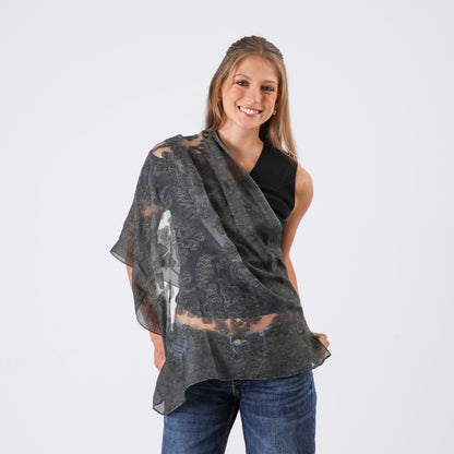 Pañuelo Mujer Black Bordado Fiesta Humana