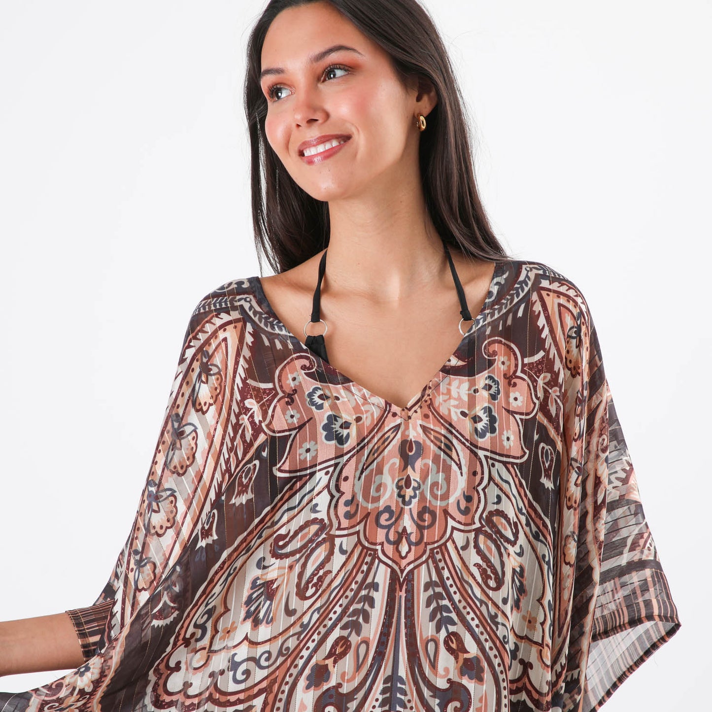 Kimono Mujer Kafi Floral Café Humana