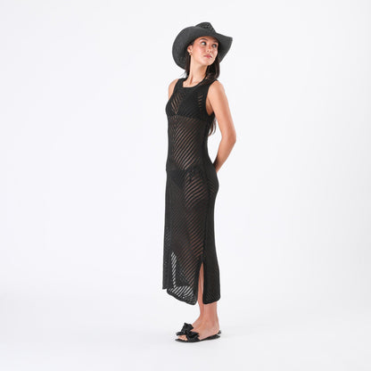 Kimono Mujer Tejido Laura Negro Humana