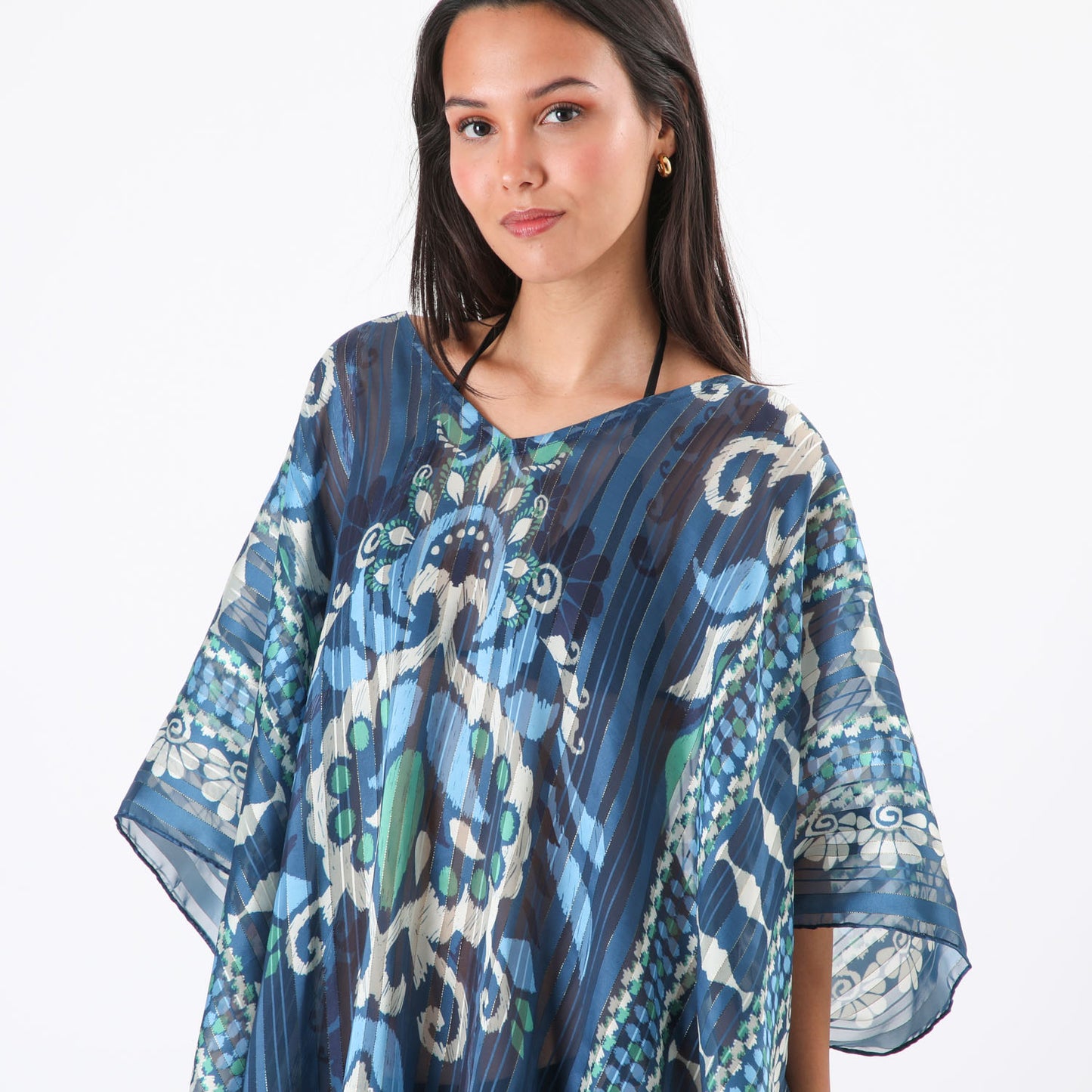 Kimono Closed Ikat Azul Humana