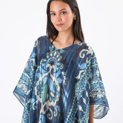 Kimono Closed Ikat Azul Humana