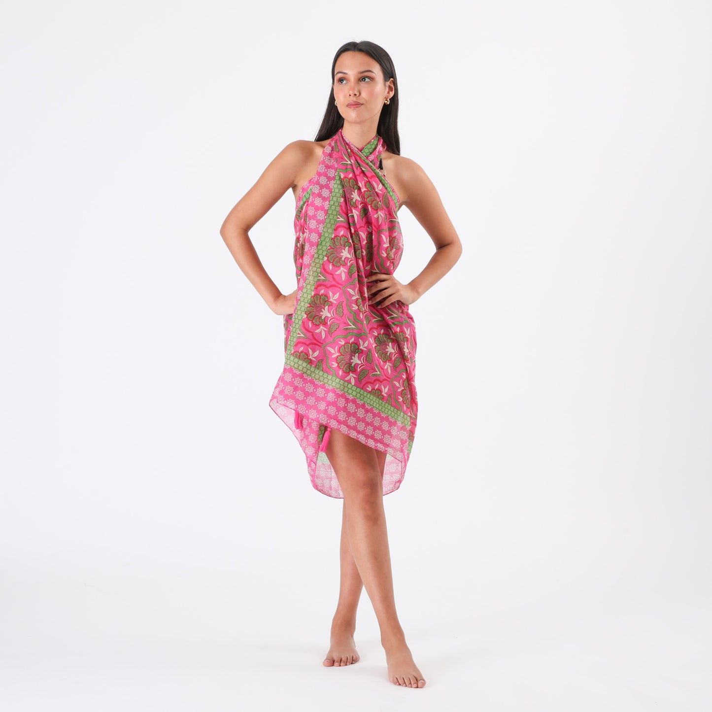 Pareo Mujer Estampado Nico Fucsia Humana