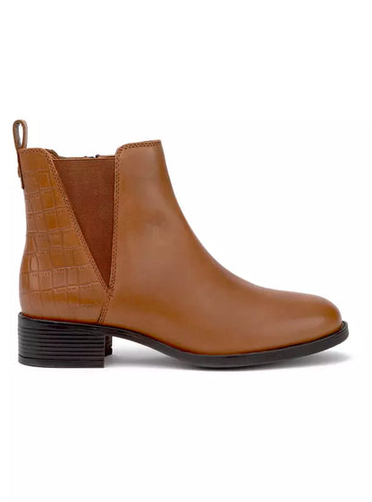Bootie Mujer Eras Cuero Tostado
