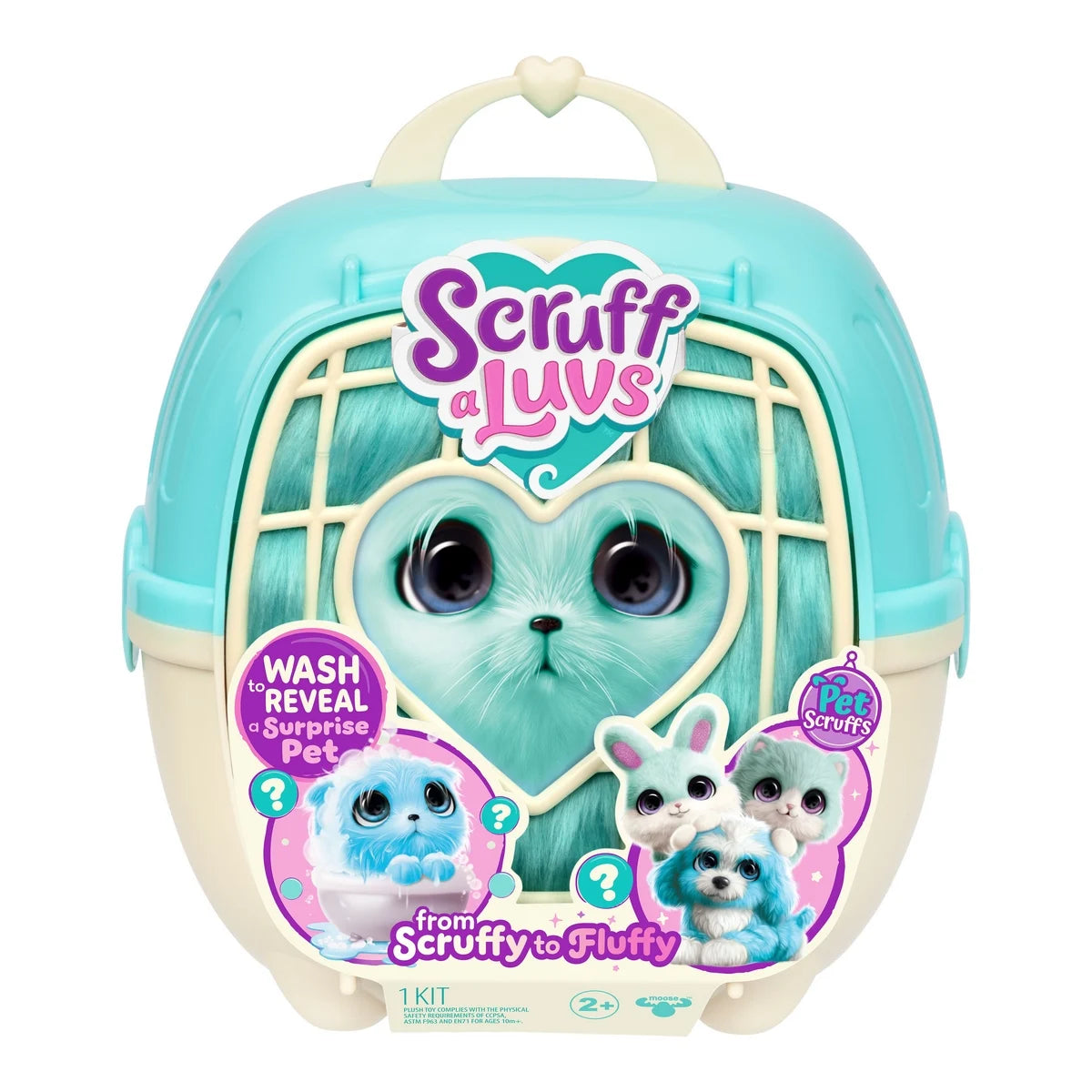 Peluche Rescatame Con Casita Y Accesorios Scruff A Luvs - Gato Celeste