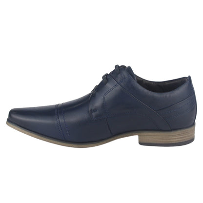 Zapato Hombre Cuero 6065 con Elástico Azul Marino