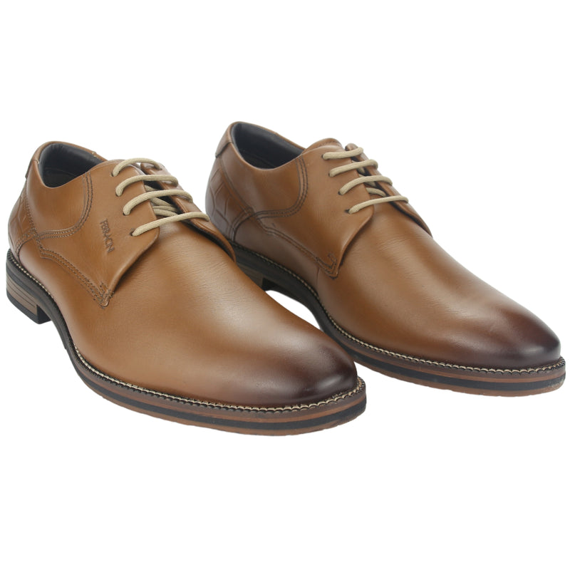 Zapato Hombre Con Cordon 3941 Cuero Café Whisky