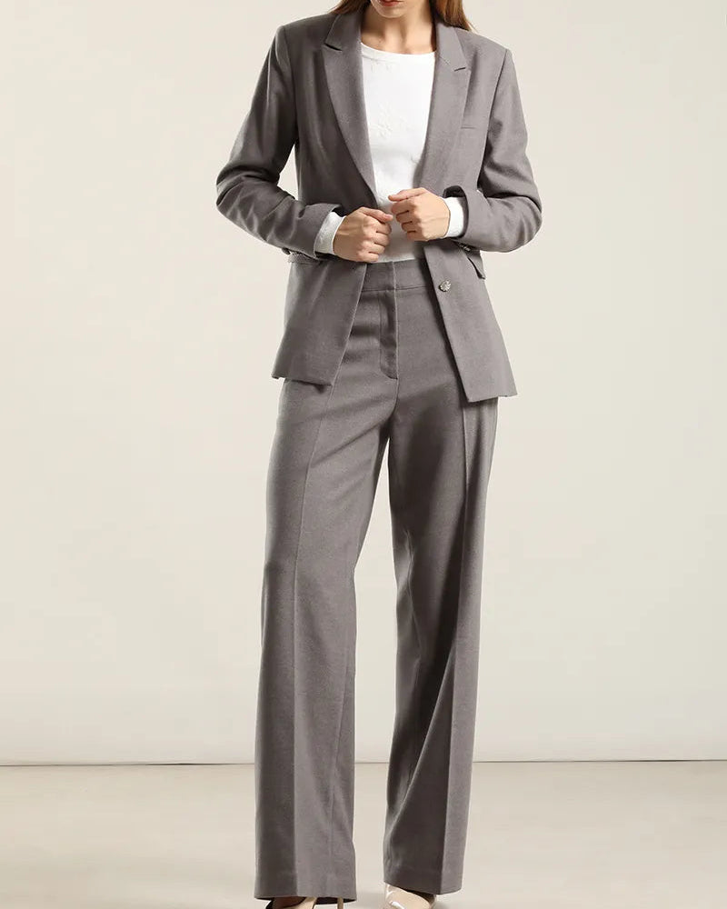Blazer Mujer Boton Joya Gris