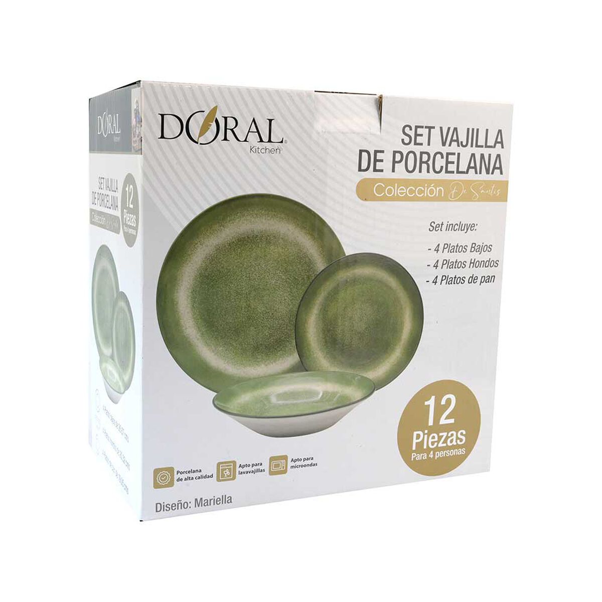 Vajilla  Doral 12 Piezas Mariella