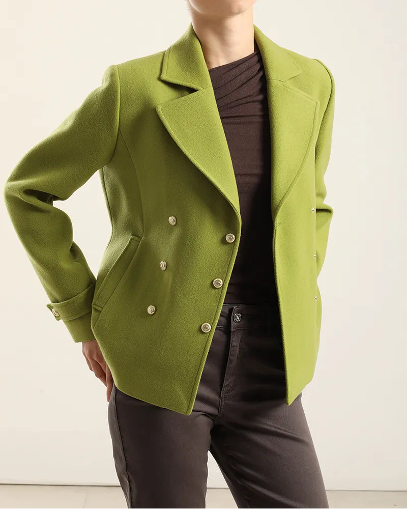 Chaqueta Mujer Cruzada Semi Recta Pistacho