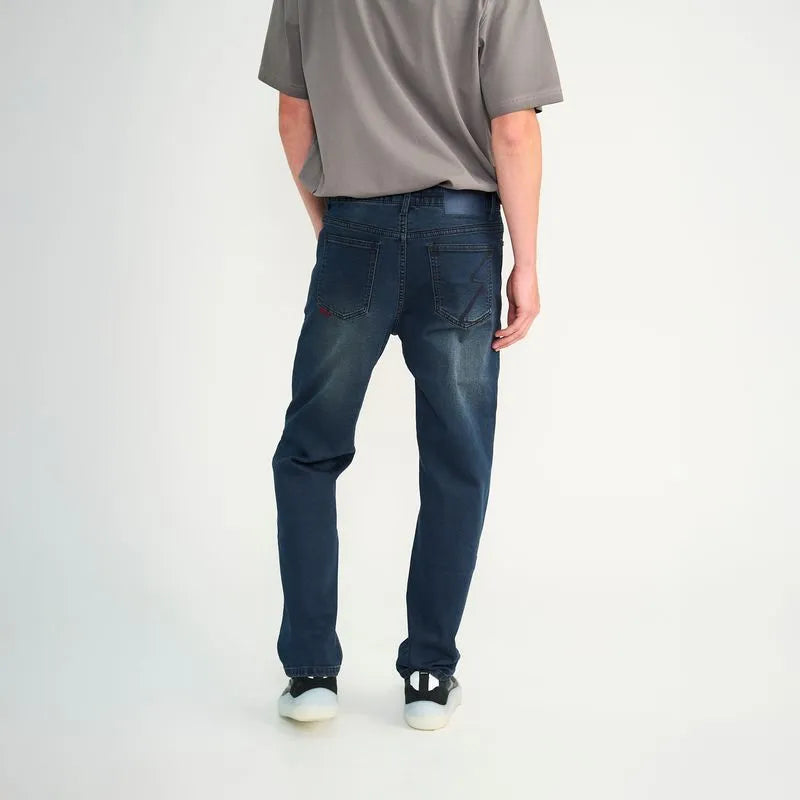 Jeans Hombre Relaxed Oxidado Jogger Azul Oscuro