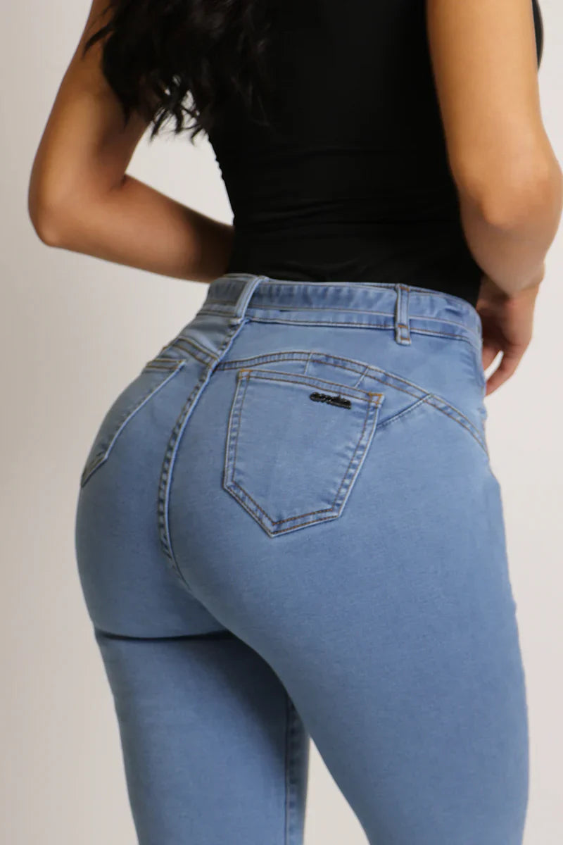 Jeans Mujer High Waist Pitillo 4827 Celeste