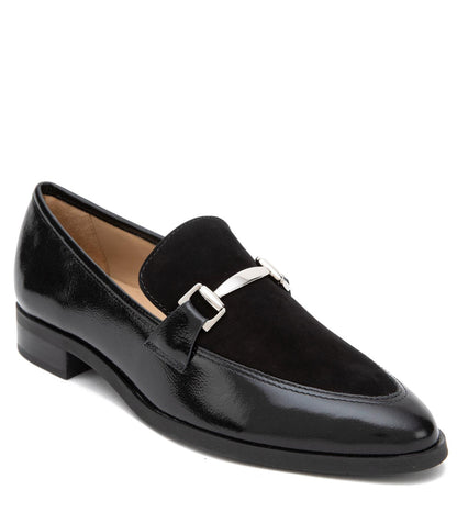 Mocasín Mujer Cruz Negro