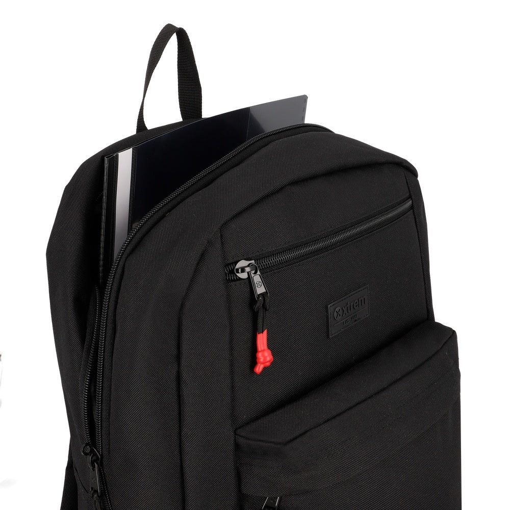 Mochila + Bolso + Estuche + Lonchera Megapack Niño Negro-Rojo