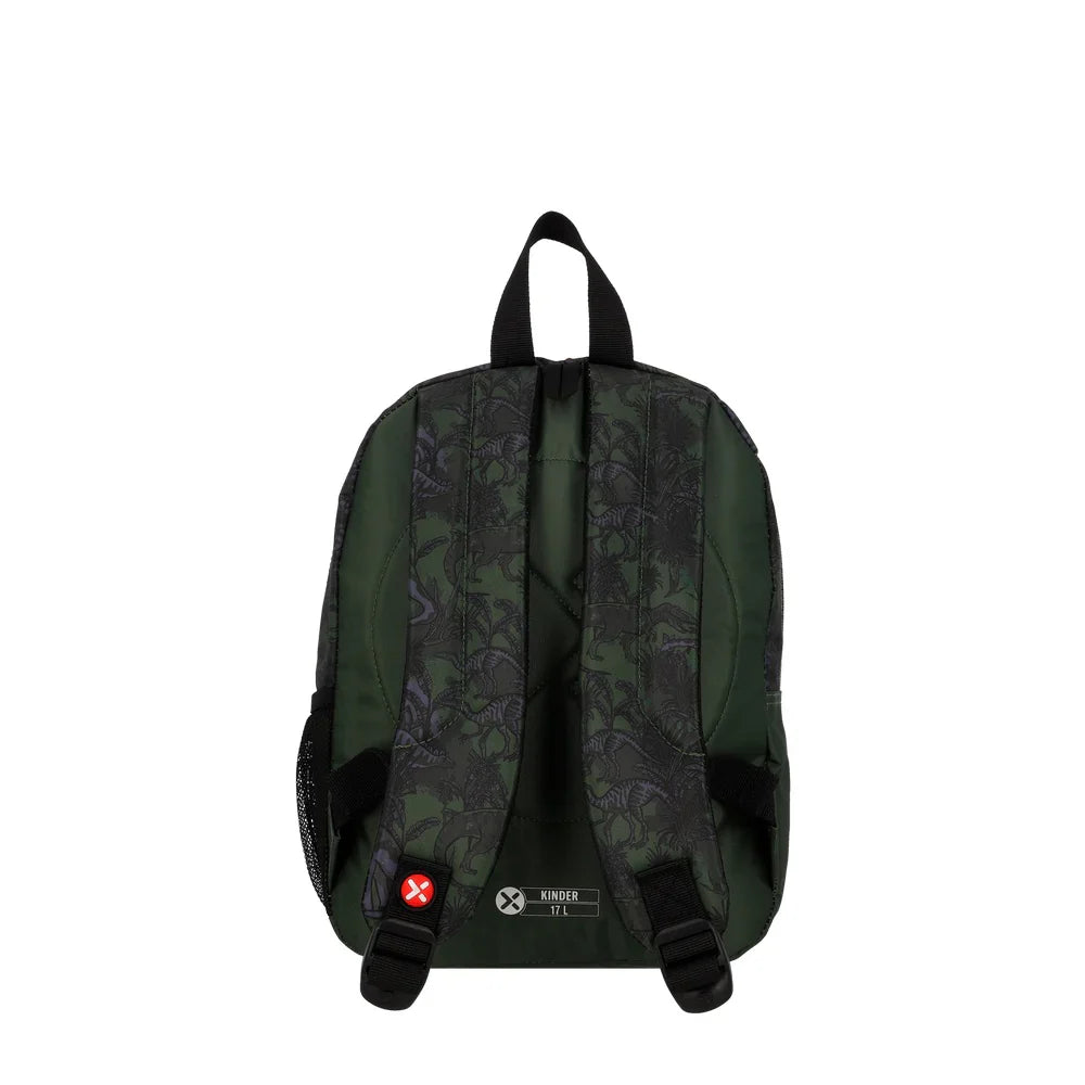 Mochila Escolar Niño Kinder Dino Olive