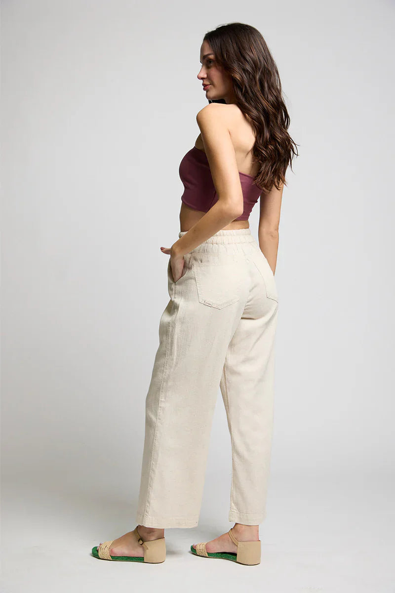 Pantalon Mujer Lino 5262 Beige