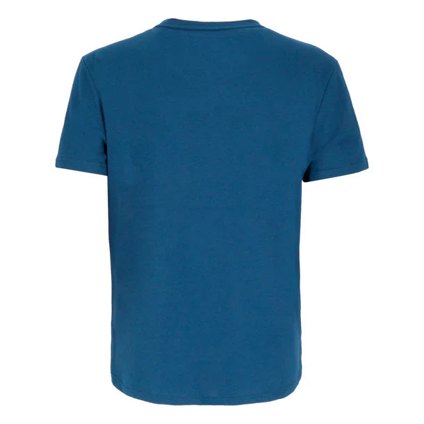 Polera Hombre de Algodon Manga Corta Insignia Azul