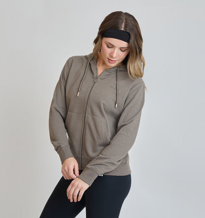 Poleron Mujer Deportivo Celeste Cafe