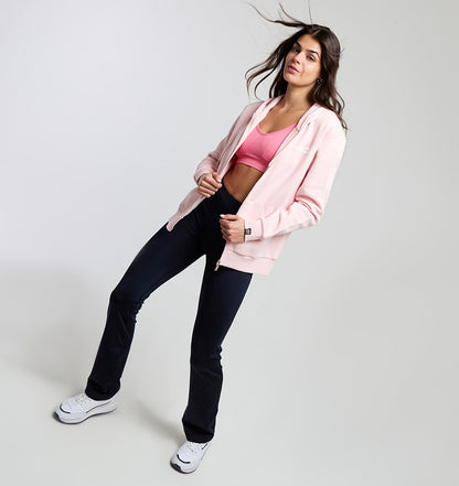 Poleron Mujer Deportivo Celeste Rosado