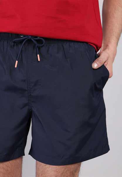 Short De Baño Liso Azul