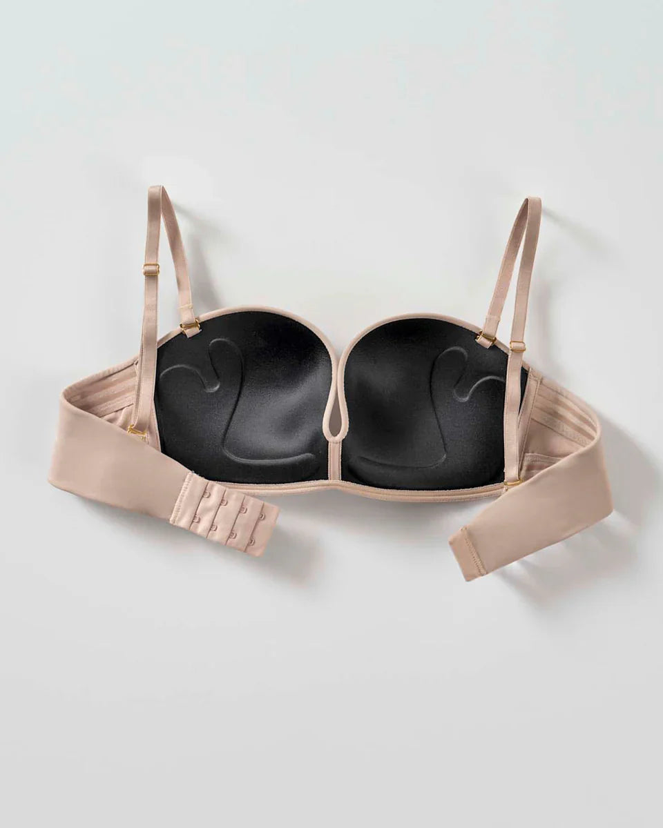 Sostén Mujer strapless Antigravedad de realce alto sin arco Café Claro