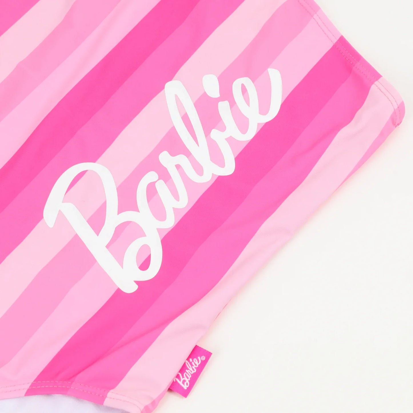 Traje De Baño Etero Niña Rayas Estampado Barbie Fucsia