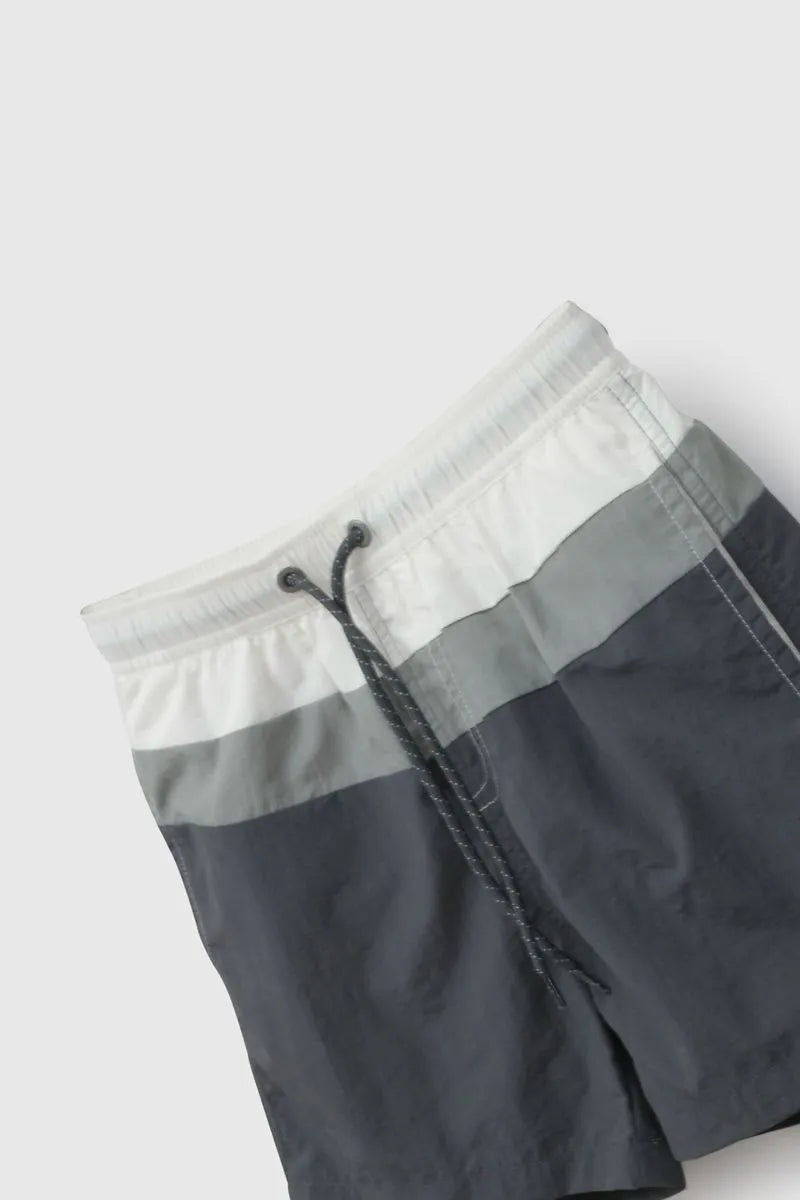 Traje De Baño UV Niño Negro Rayado