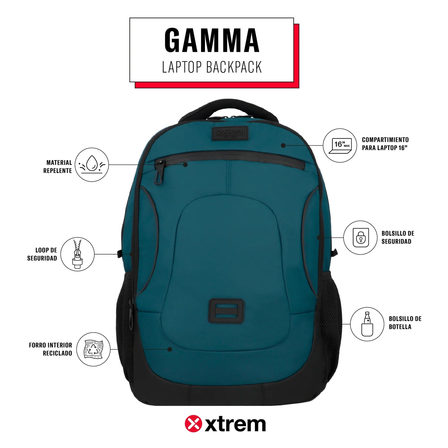 Mochila para notebook 16" Gamma azul