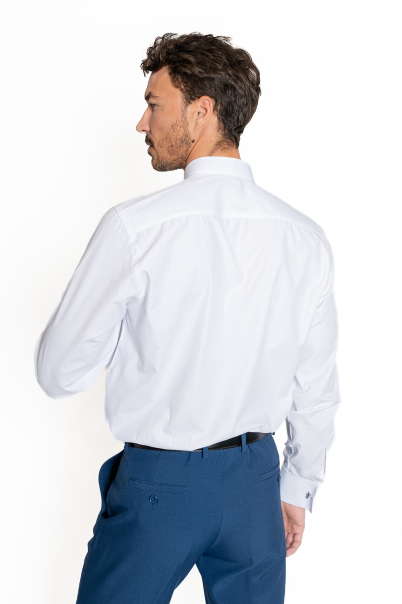 Camisa Hombre Cuello Paloma Blanca