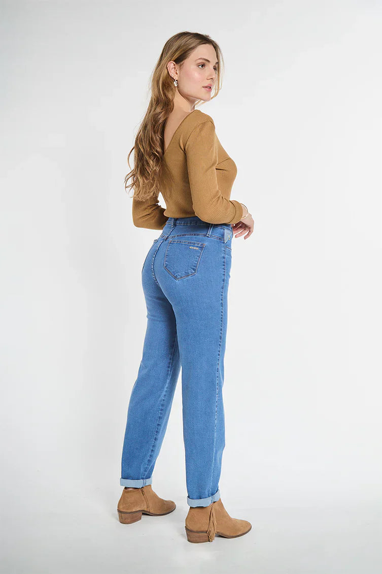 Jeans Mujer Baggy 5102 Celeste