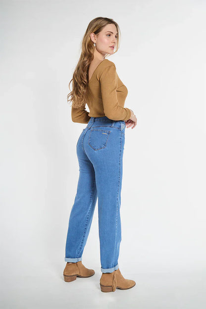 Jeans Mujer Baggy 5102 Celeste