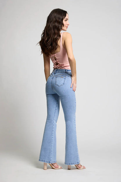 Jeans Mujer Flare 5241 Celeste