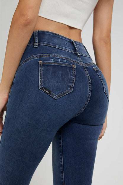 Jeans Mujer Tiro Alto Pitillo Push In Push Up 4681 Azul