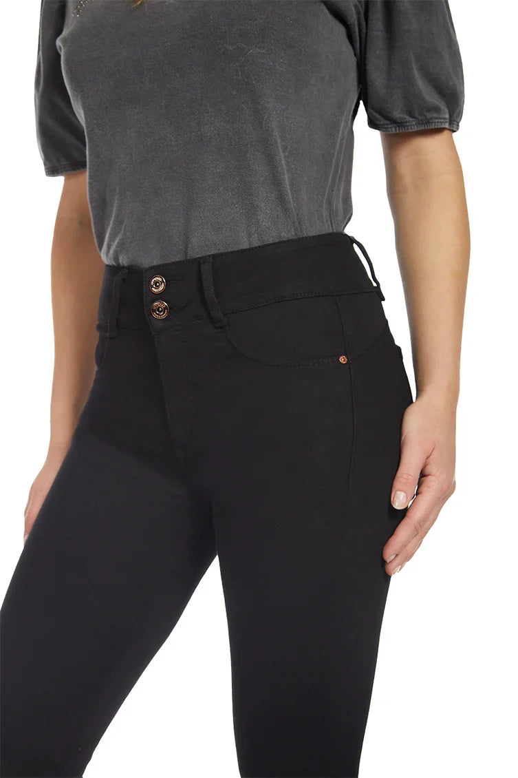 Jeans Mujer Tiro Alto Pitillo Push in Push Up 4559 Negro