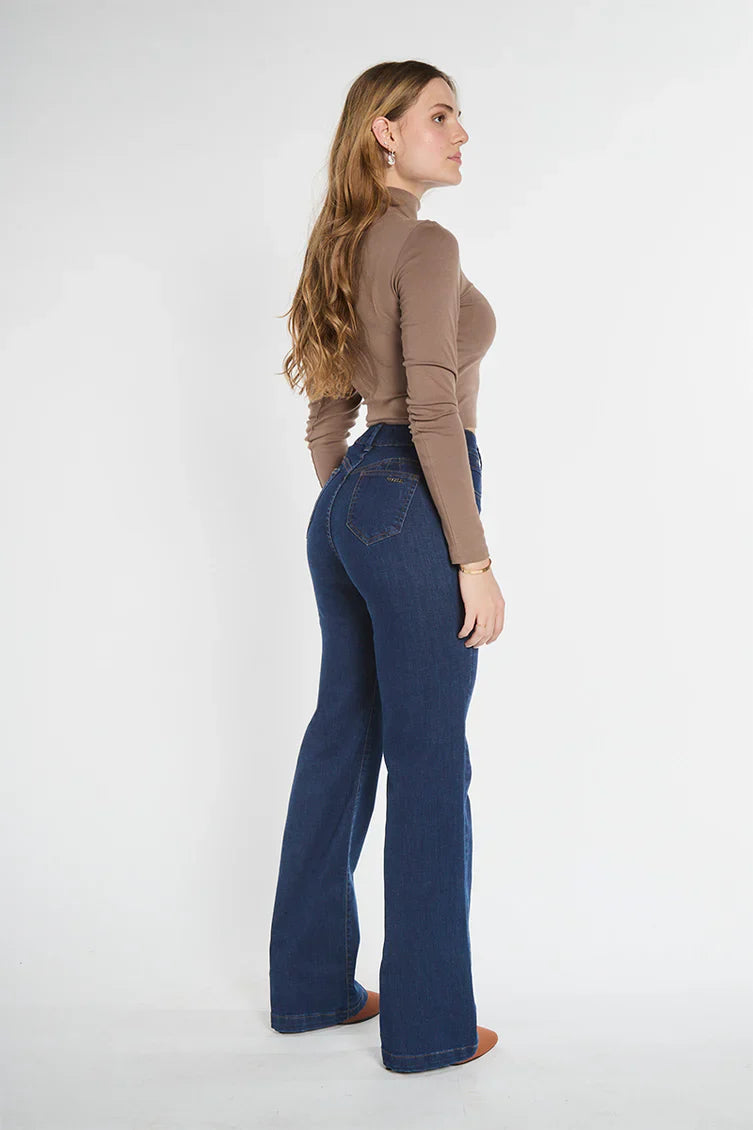 Jeans Mujer Tiro Alto Recto 5067 Azul