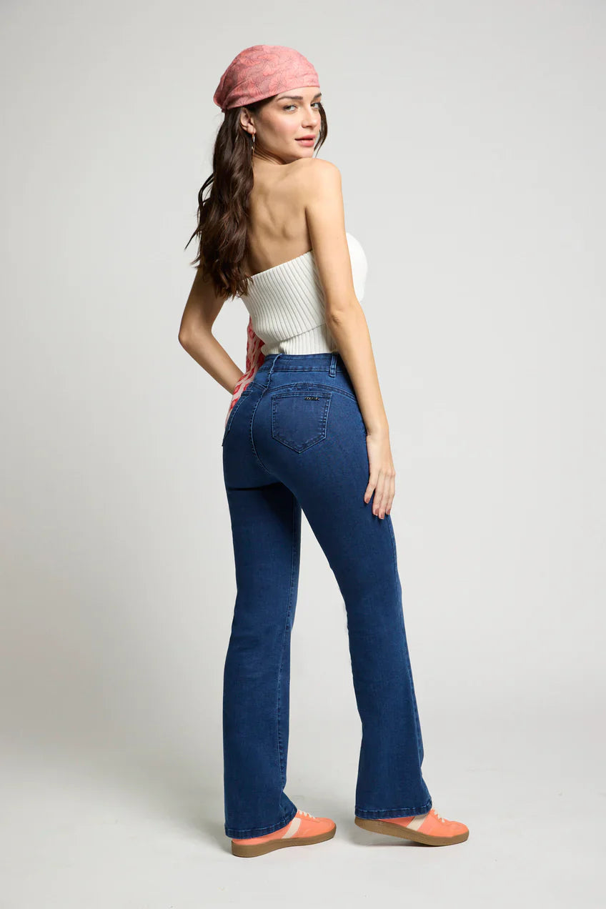 Jeans Mujer Tiro Alto Recto 5292 Azul