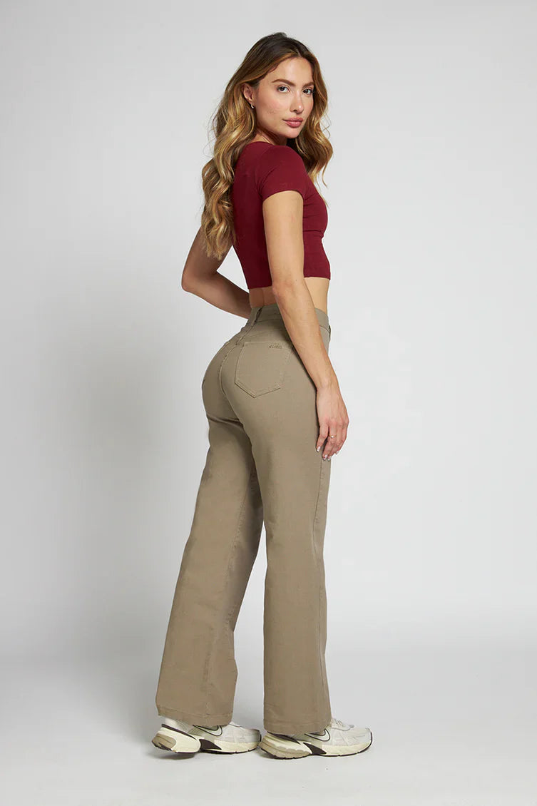 Jeans Mujer Wide Leg 5087 Kaki