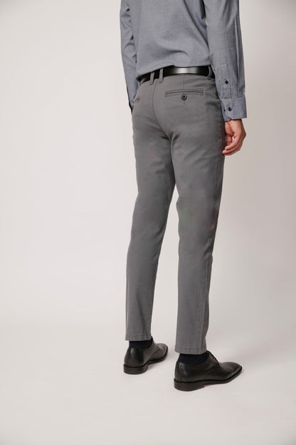 Pantalon Hombre Algodón Spandex Gris