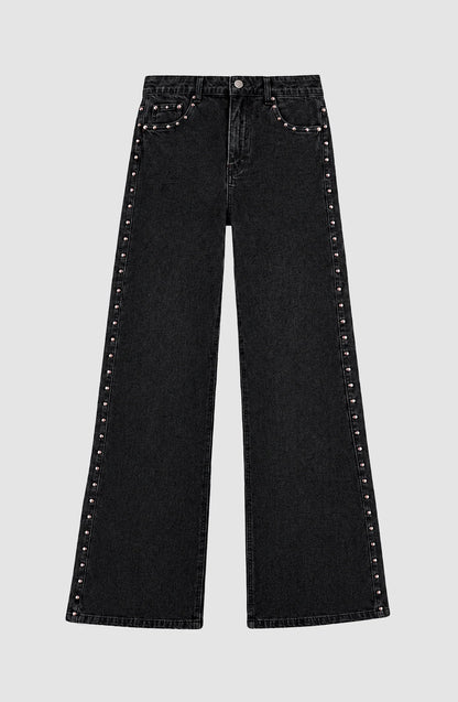 Pantalón Mujer Straight Estrella Black