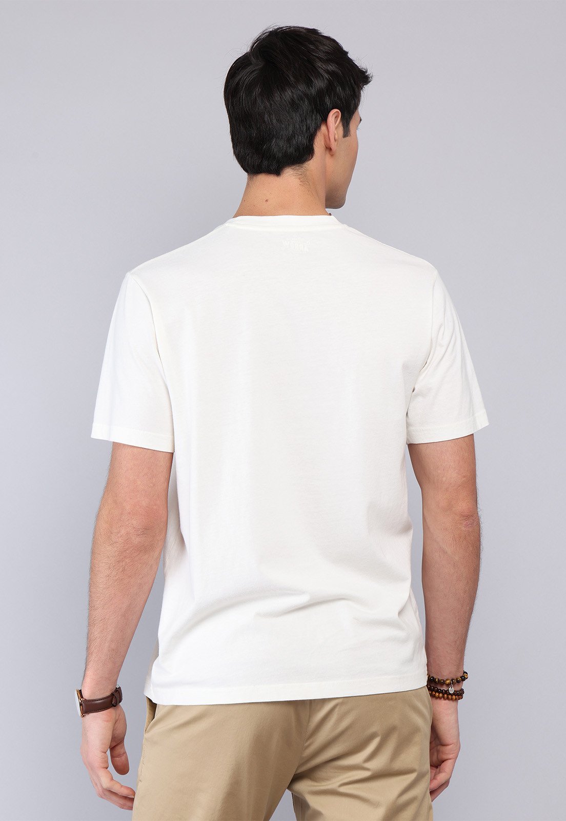 Polera Hombre Cuello Redondo Stone Wash Crudo