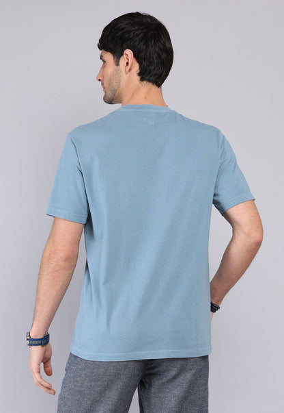 Polera Hombre Cuello Redondo Stone Wash Denim