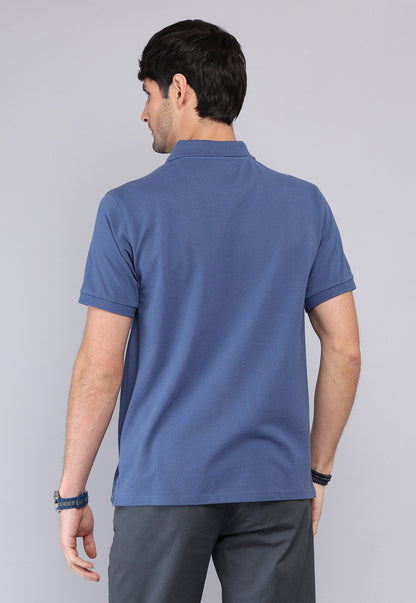 Polera Hombre Pique Manga Corta Denim