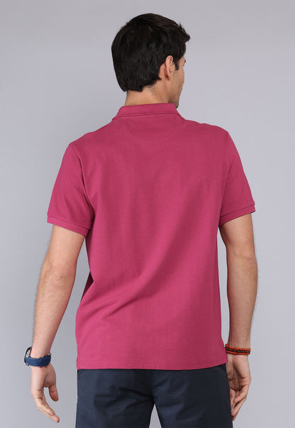 Polera Hombre Pique Manga Corta Guinda